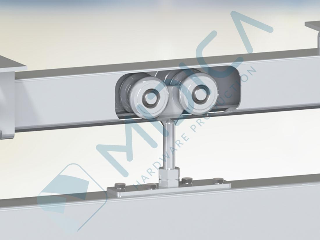 Cărucior 4 role cu rulment pentru șină STRELA 42, capacitate 280 kg/buc. - imagine 2