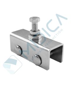 Suport superior reglabil pentru uși culisante cu cadru din profil in formă de "U"