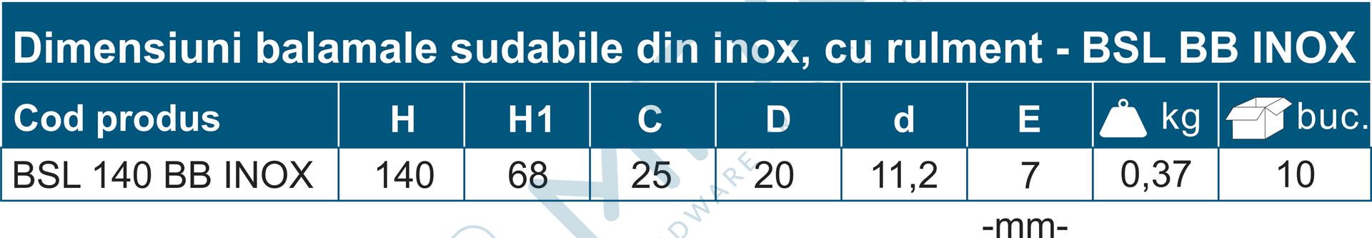 Balama sudabilă lacrimă 140 cu rulment inox - imagine 3