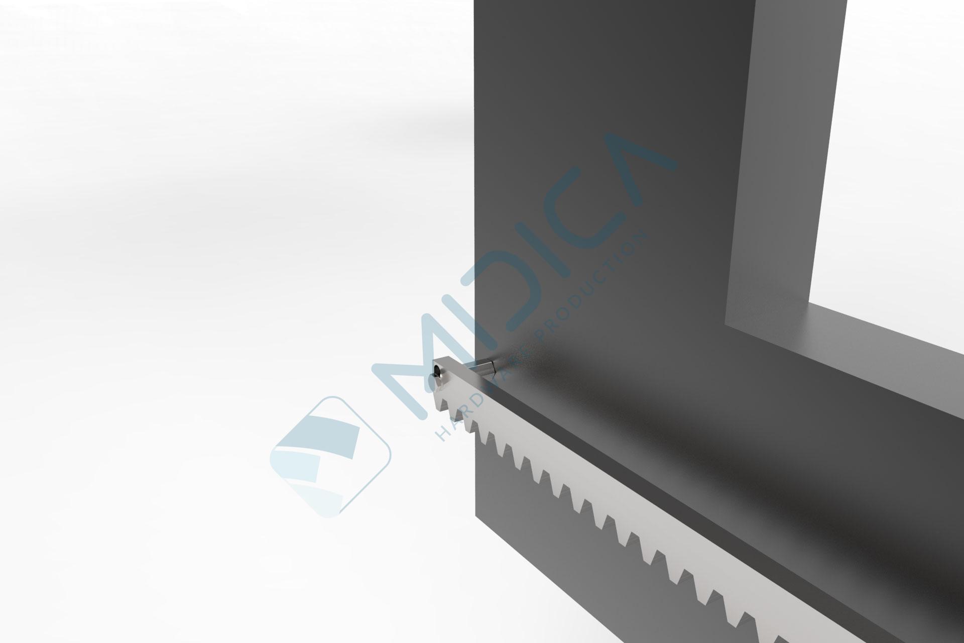 Cremalieră de oțel zincată 30x12x1000 mm, MODUL 4 - imagine 2
