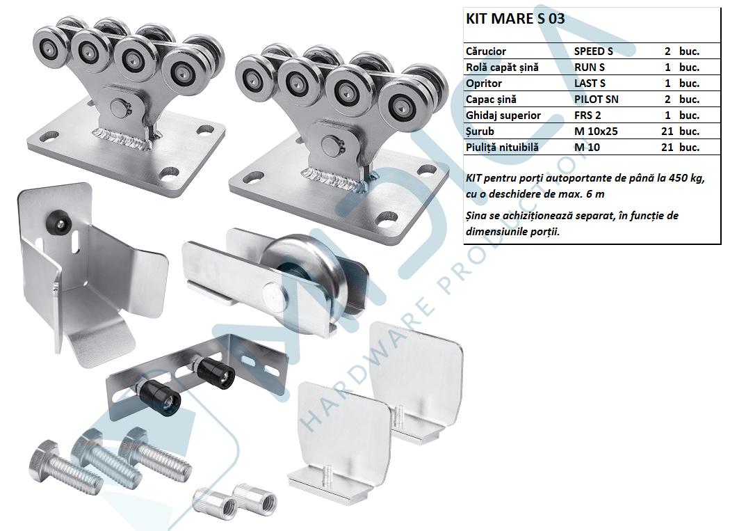 Kit autoportantă S2: G=450 kg, D=6 m, fără șină - imagine 2
