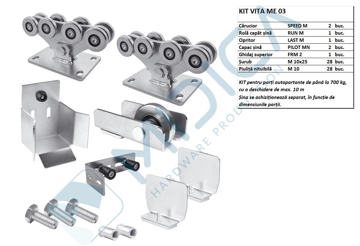 Kit autoportantă M: G=700 kg, D=8 m, fără șină - imagine 2