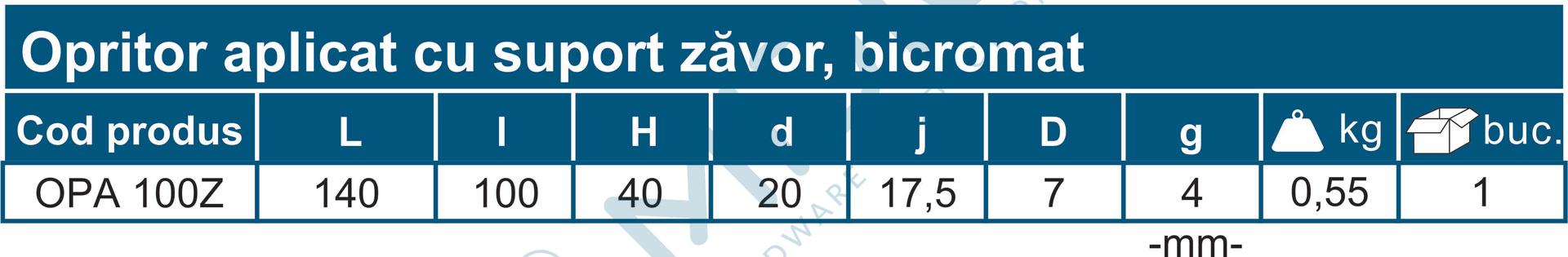 Opritor aplicat cu suport zăvor, bicromat - imagine 4