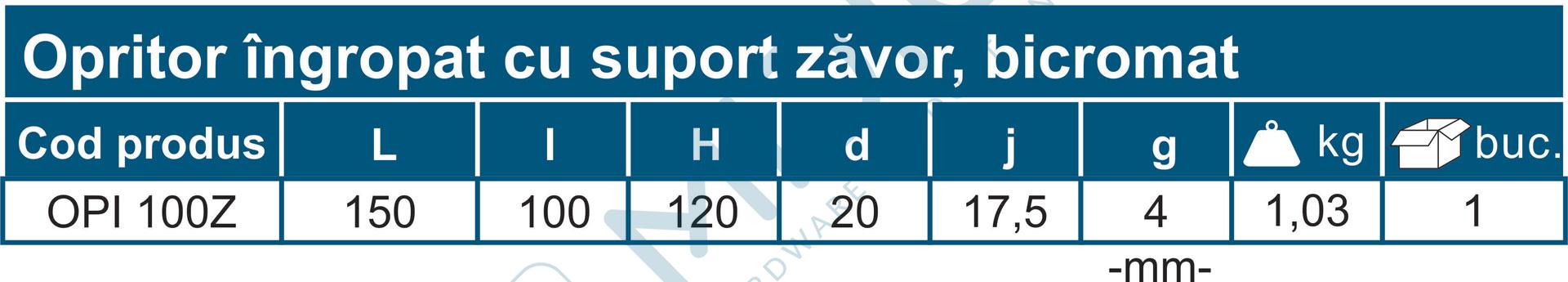 Opritor îngropat cu suport zăvor, bicromat - imagine 4