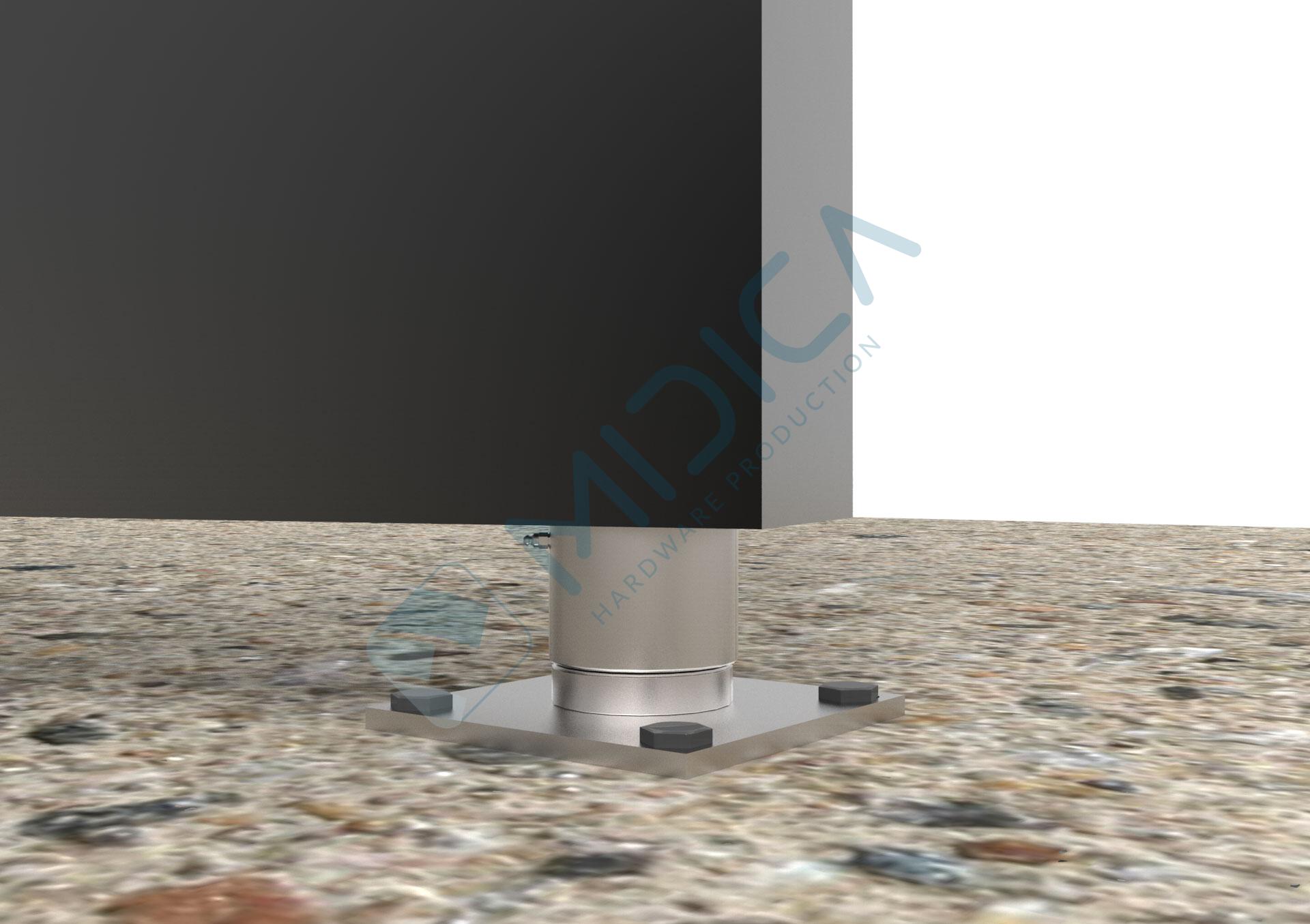 Pivot inferior cu talpă și rulment, D=50 mm, zincat - imagine 3