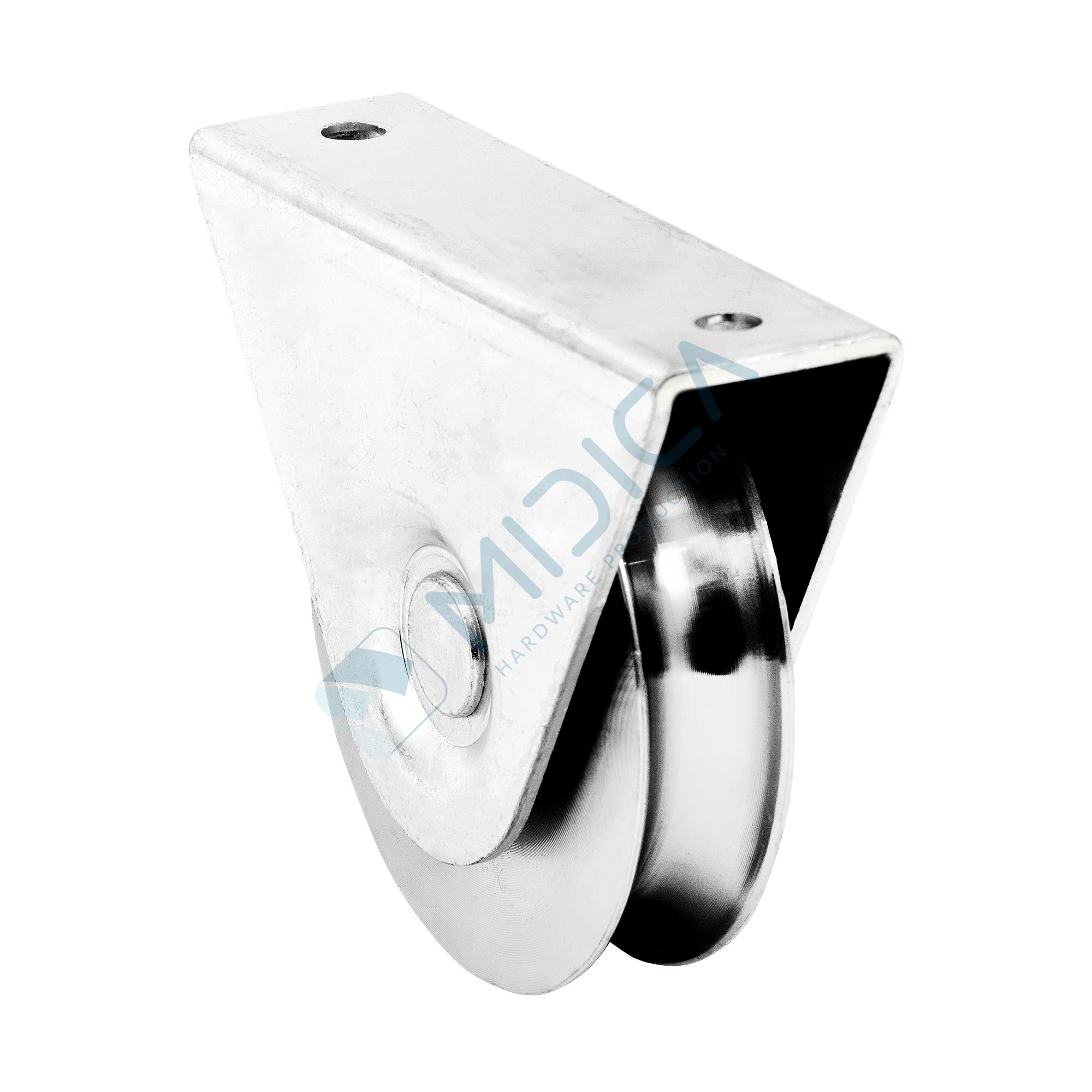 Rolă cu suport exterior profil R, D=20 mm, 1 rulment