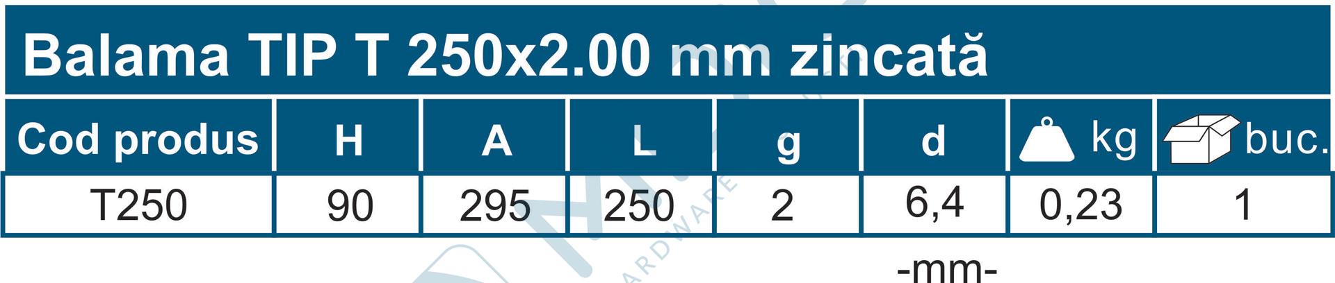 Balama TIP T 250x2.00 mm zincată - imagine 4