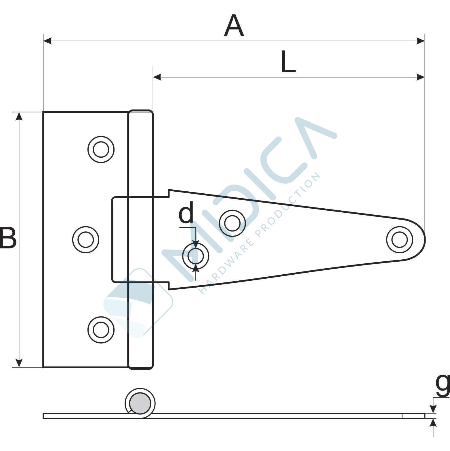 Balama tip T 80x1.5 mm zincată - imagine 3