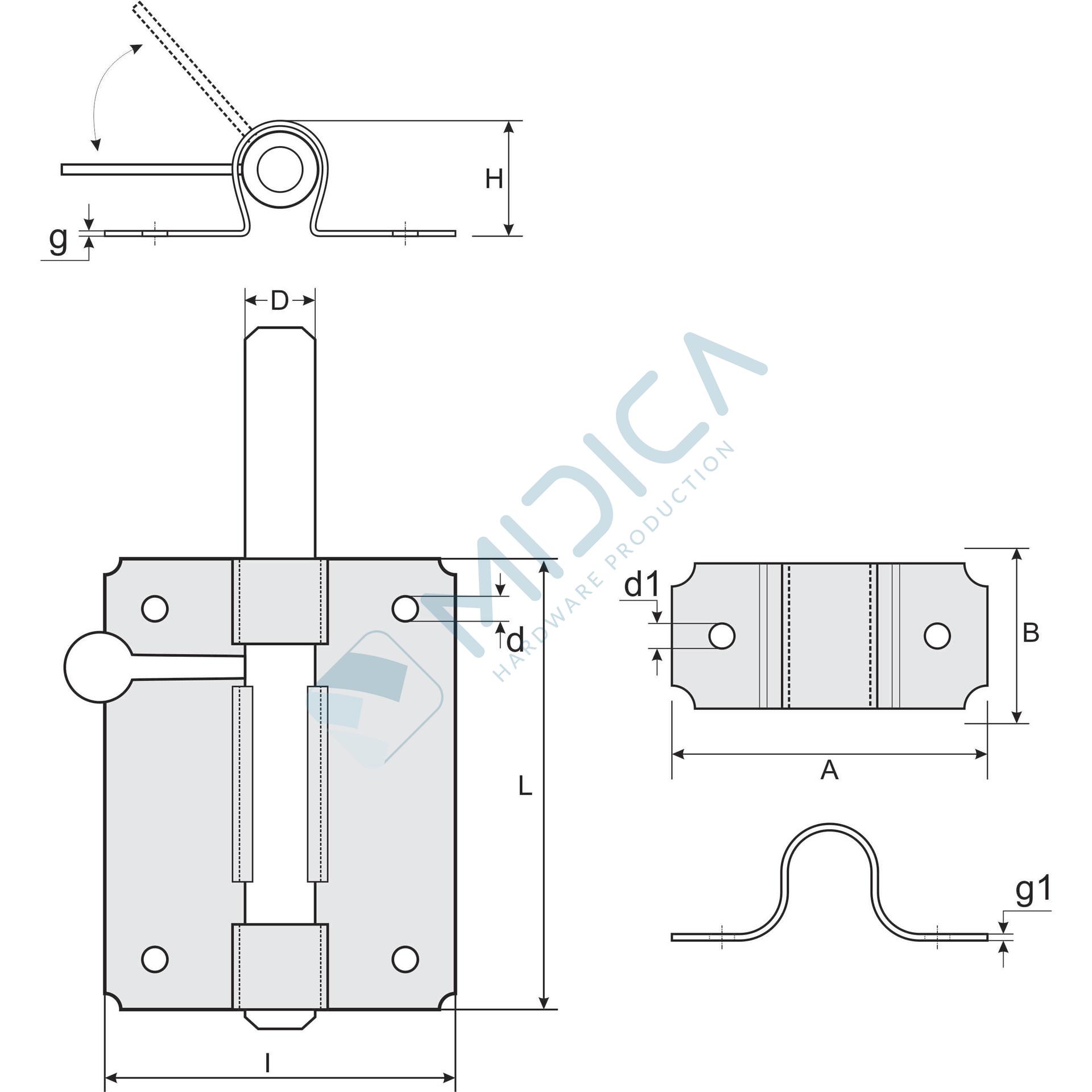 Zăvor simplu zincat Ø 10 - imagine 3
